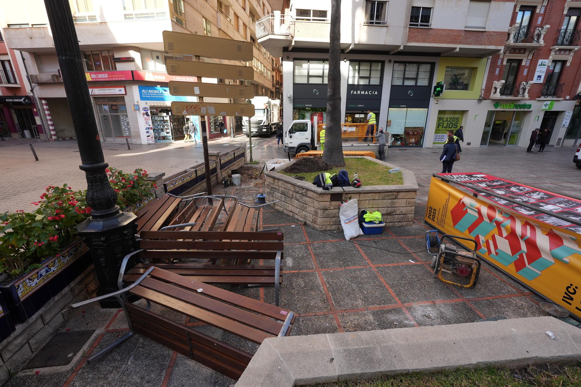 Arranca la transformación de la plaza de la Paz de Castelló en un espacio diáfano más peatonal y accesible