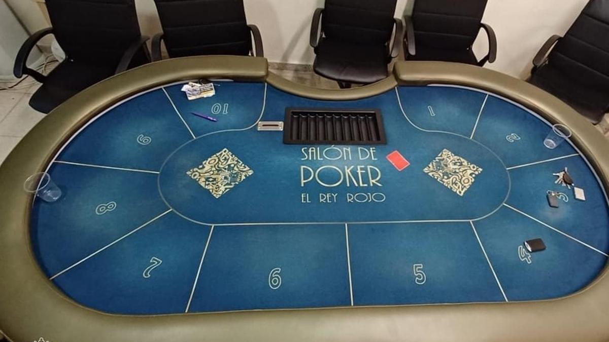 Mesa de póker del local de Mula.