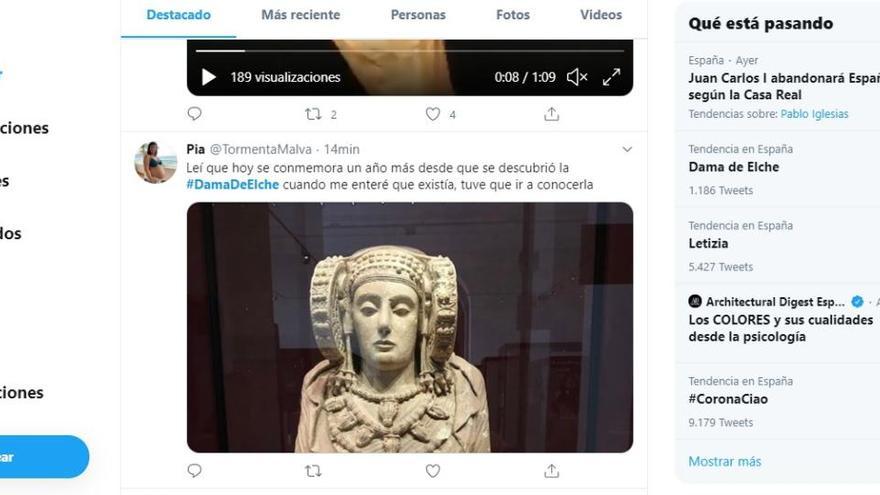 Captura de pantalla de los temas del momento en Twitter España