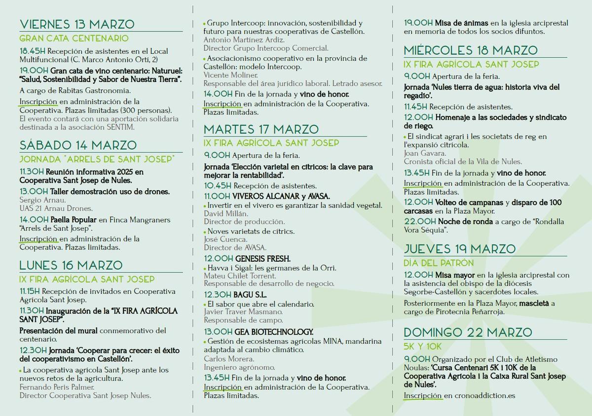 Programa de actos.