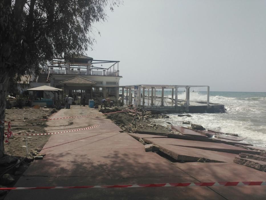 Trabajos en las playas dañadas por el temporal