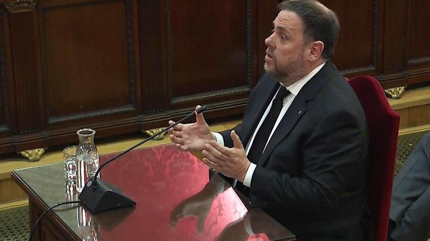 Oriol Junqueras, ante el tribunal que juzga el procés. // Efe