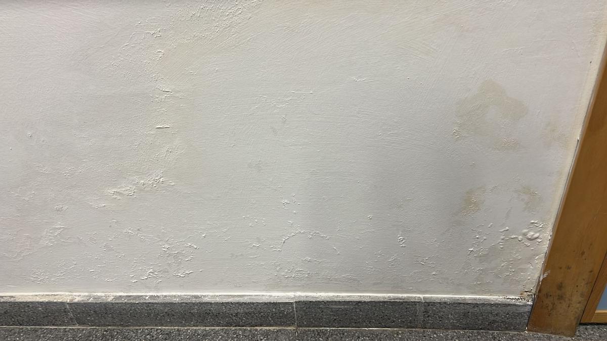Las humedades en las paredes del edificio.