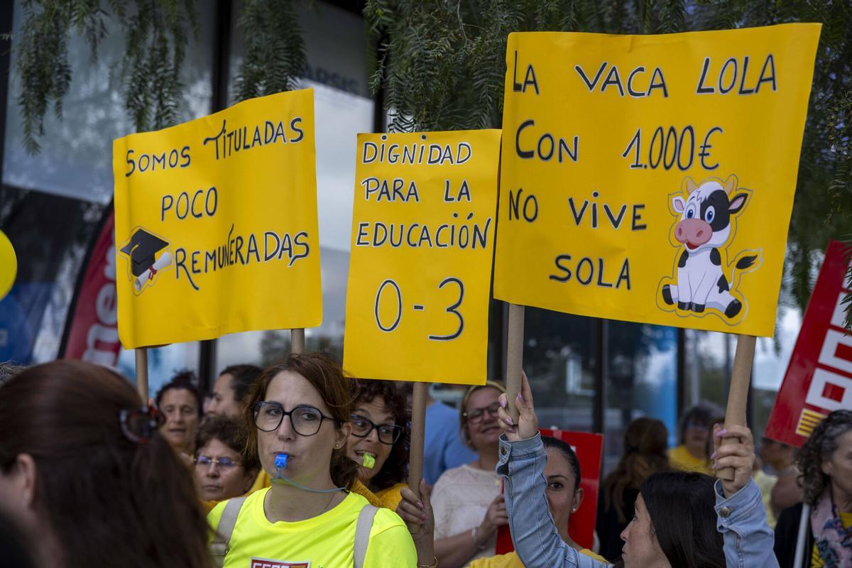 Segunda protesta de la comunidad educativa de 0 a 3 años en Baleares