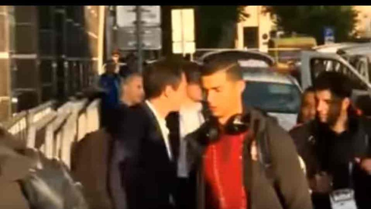 Cristiano Ronaldo, a su llegada a Kazán