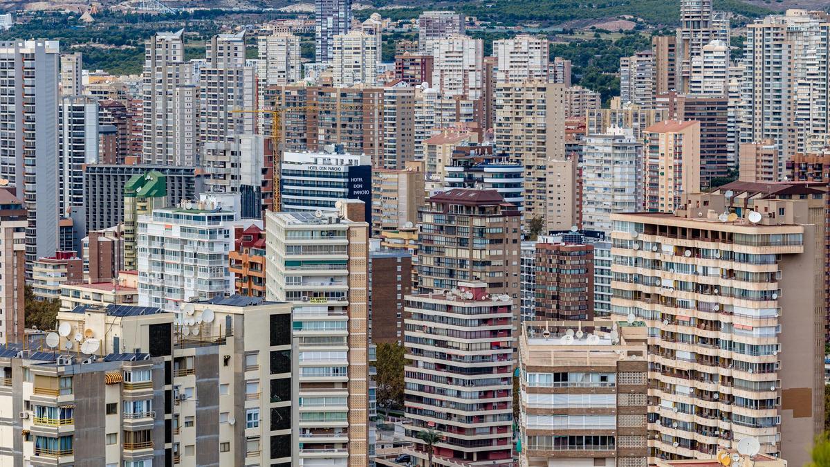 Vista de edificios de viviendas en Benidorm.