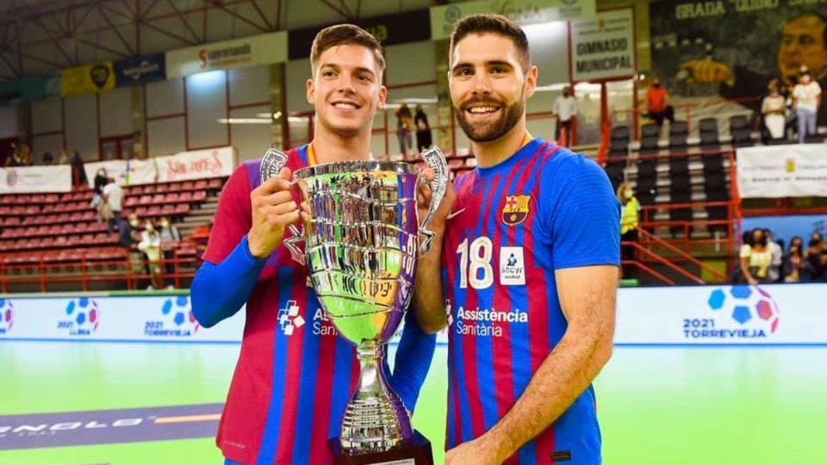 Domen Makuc y Blaz Janc, tras ganar la Supercopa