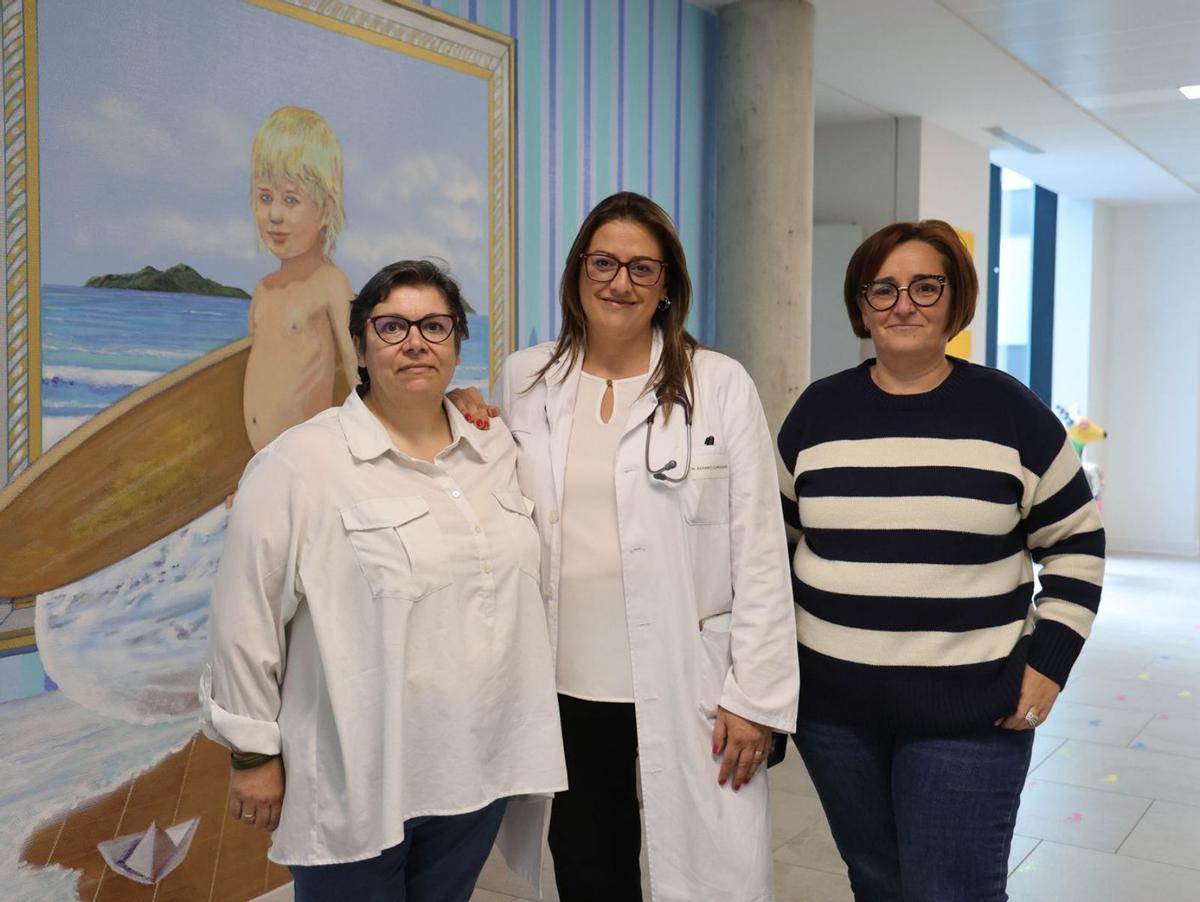 Desde la izq., Marina González, Nieves Balado y Begoña Amaro.
