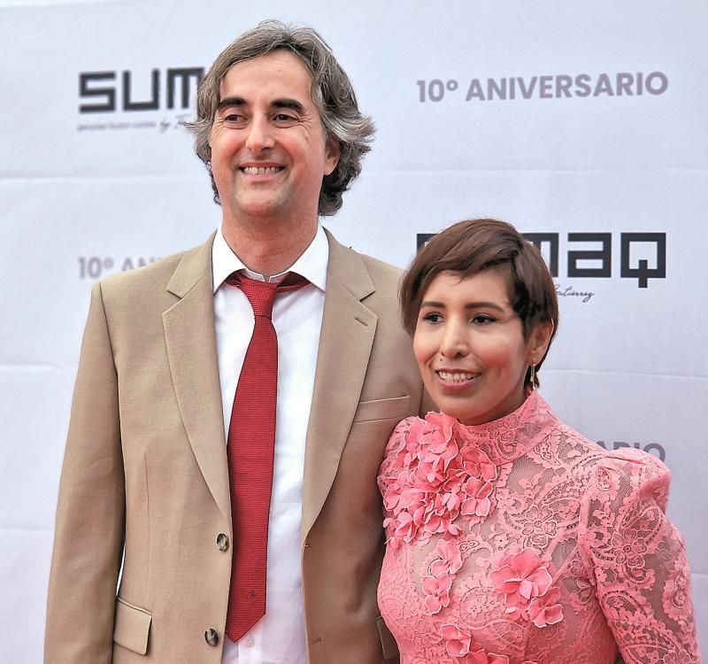Irene Gutiérrez con Roberto Pons, su socio y compañero, en el décimo aniversario de Sumaq