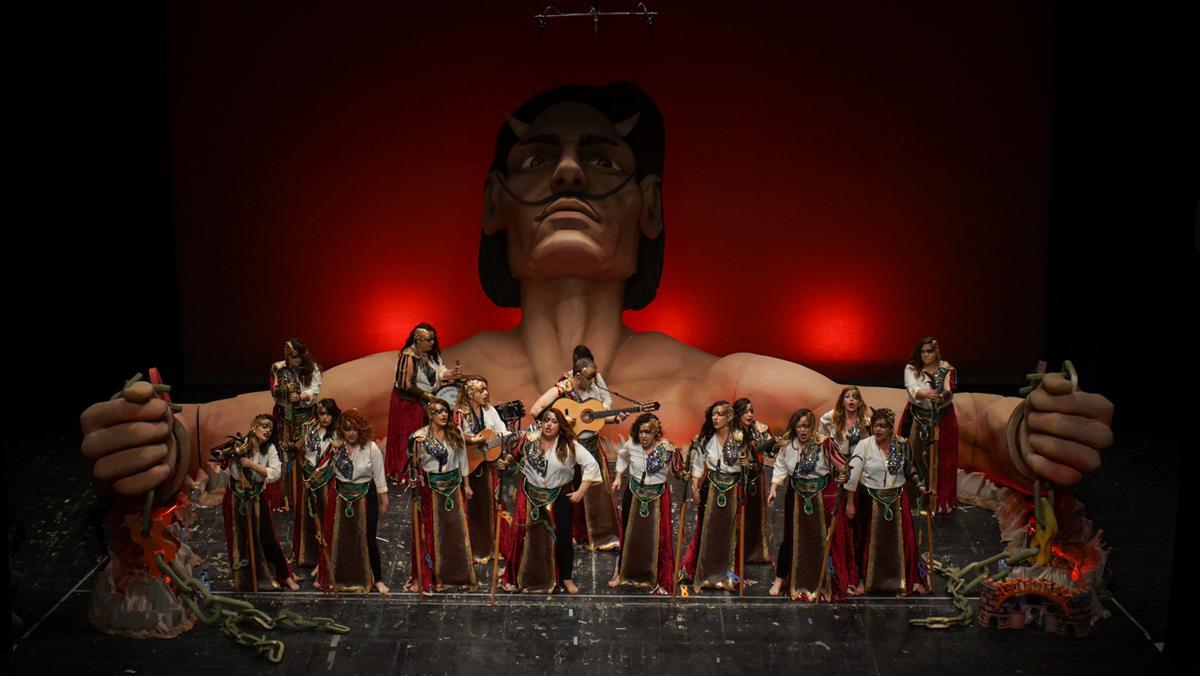 La murga La Castafiore en 2019, el año de su debut en el López.