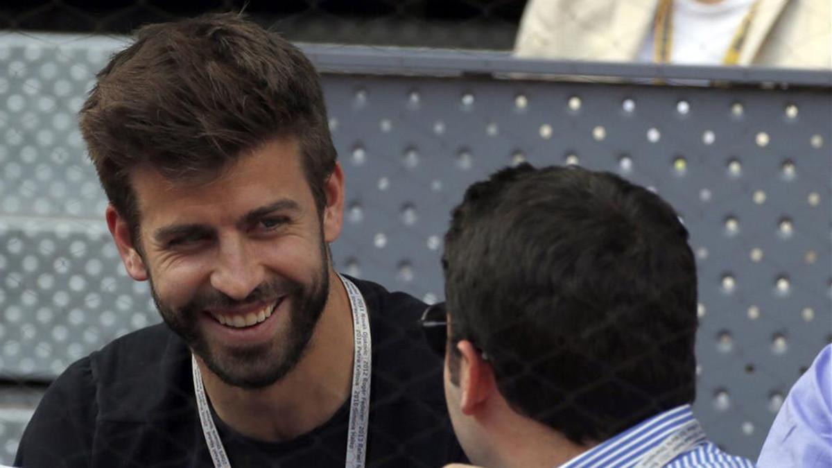 Piqué, durante este lunes en el Mutua Madrid Open