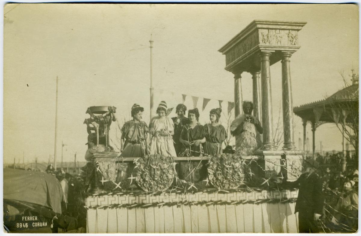 Carroza neogriega en el Carnaval de 1916