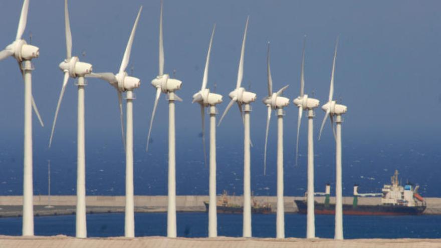 Planta de energía eólica en la zona de Arinaga