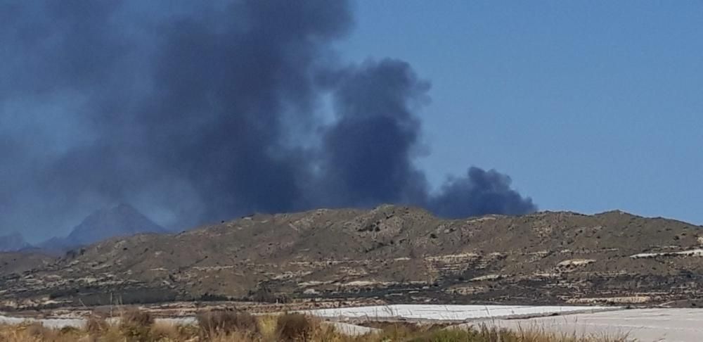 El fuego se ha declarado en la zona de residuos voluminosos y ha generado una gran columna de humo negro visible desde buena parte de la comarca.