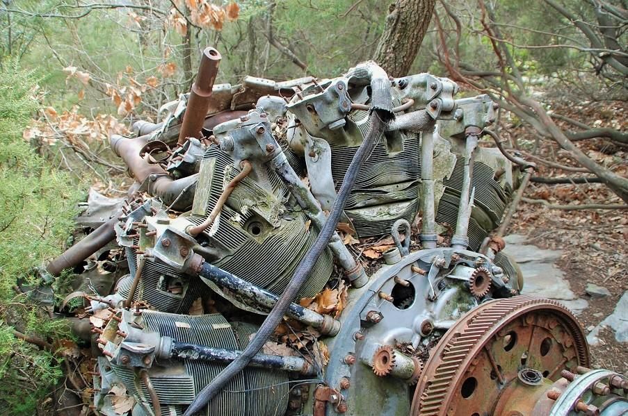 Restes del DC-6 sinistrat a l''Albera el 1986