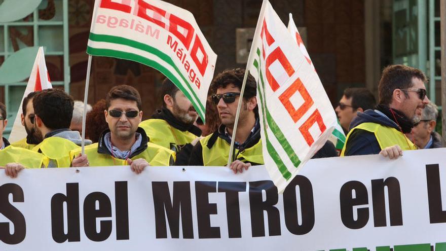 Una imagen de la última protesta de los trabajadores del metro de Málaga.