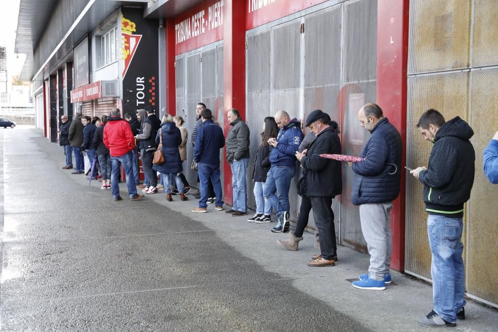 Colas en El Molinón para las entradas del derbi