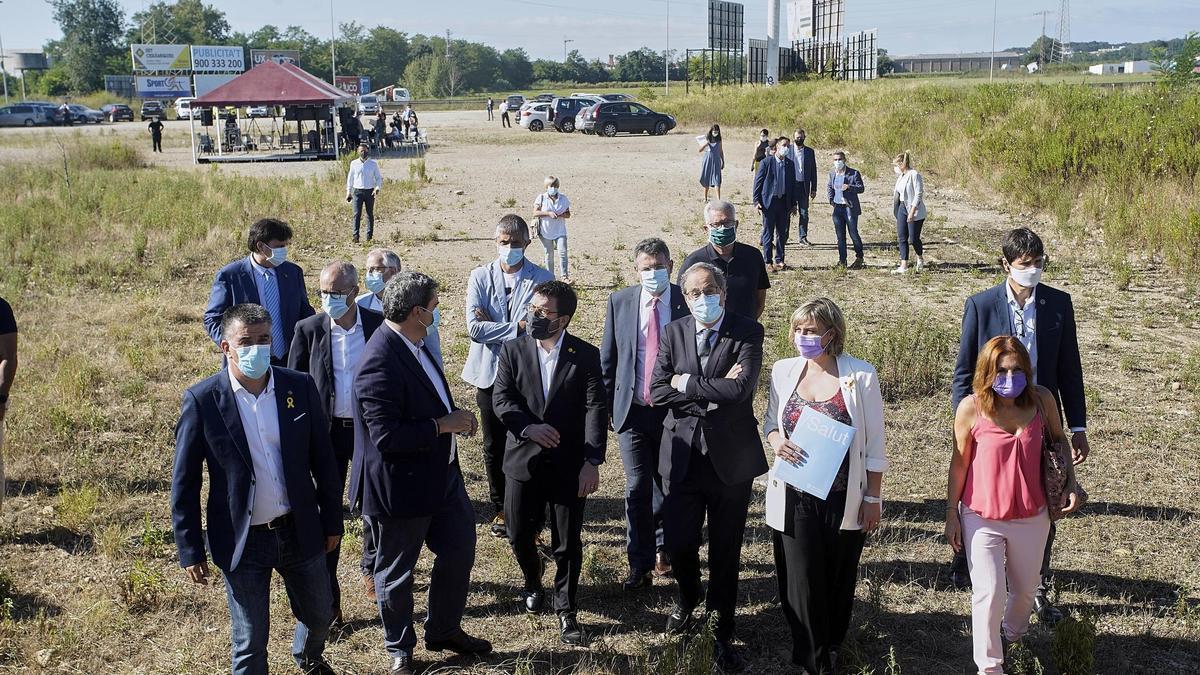 La presentació dels terrenys on es construirà el nou campus de Salut, l’agost de 2020.