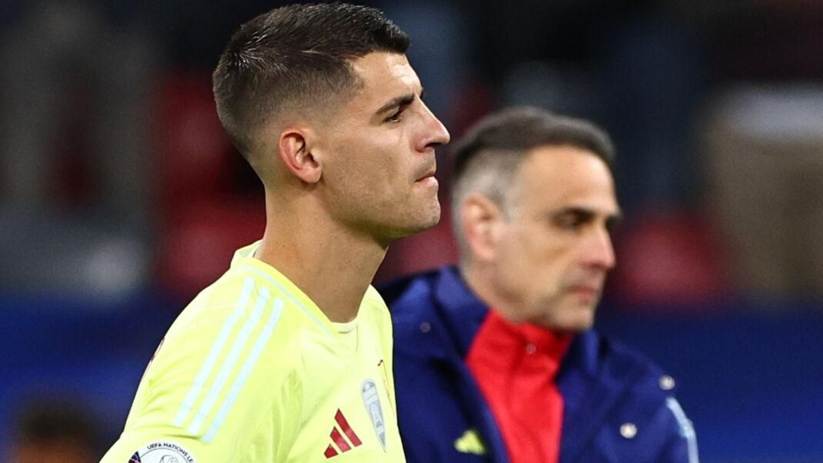 Morata, durante el partido contra Portugal de la Nations en Alemania.