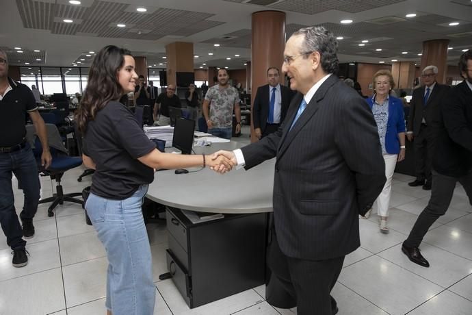 03.10.19. Las Palmas de Gran Canaria. Visita de F. Javier Moll de Miguel, presidente del Grupo Prensa Iberica,  a la redacción e instalaciones de La Provincia . Foto Quique Curbelo  | 03/10/2019 | Fotógrafo: Quique Curbelo