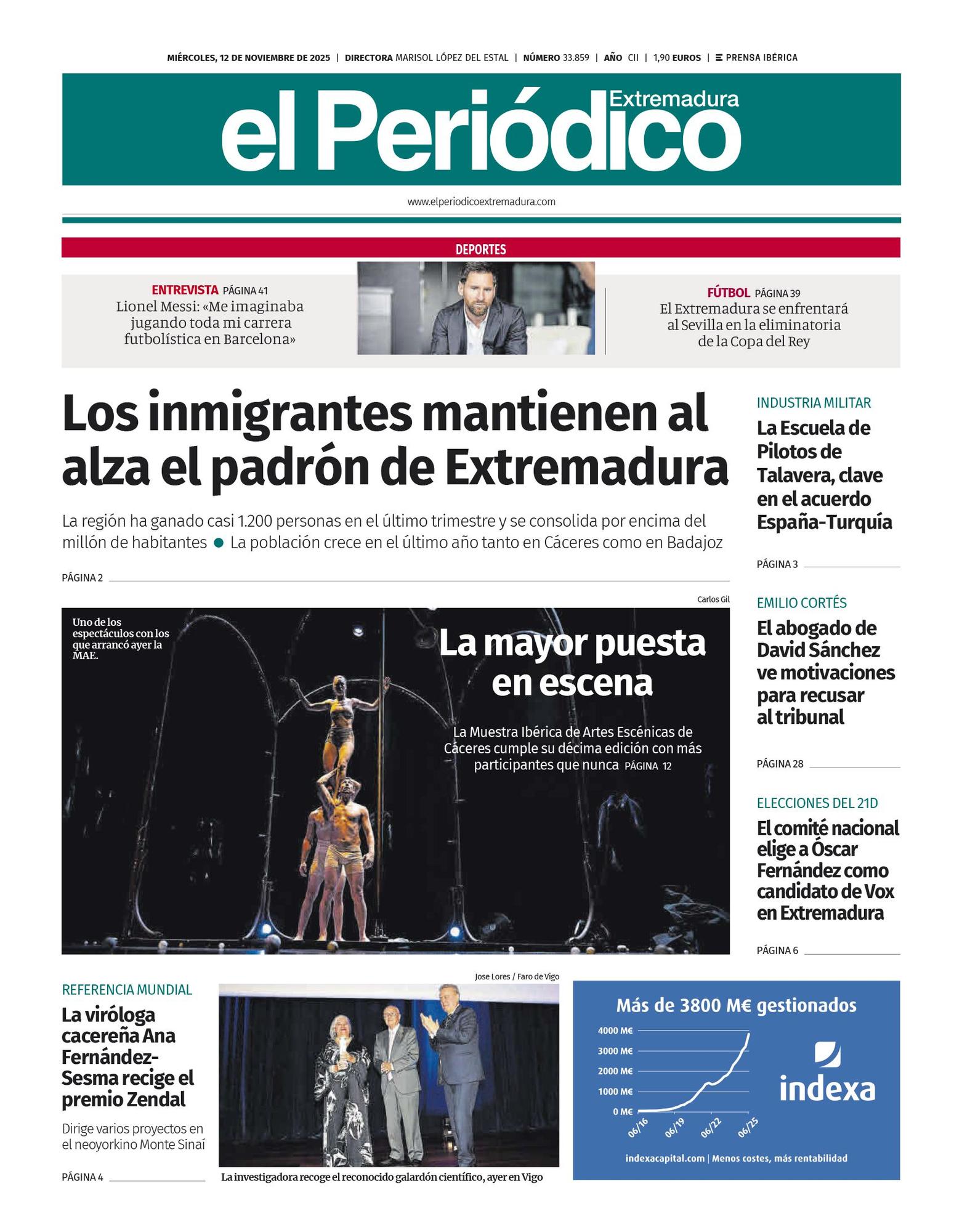 Consulta la portada correspondiente al día 12 de noviembre de 2025