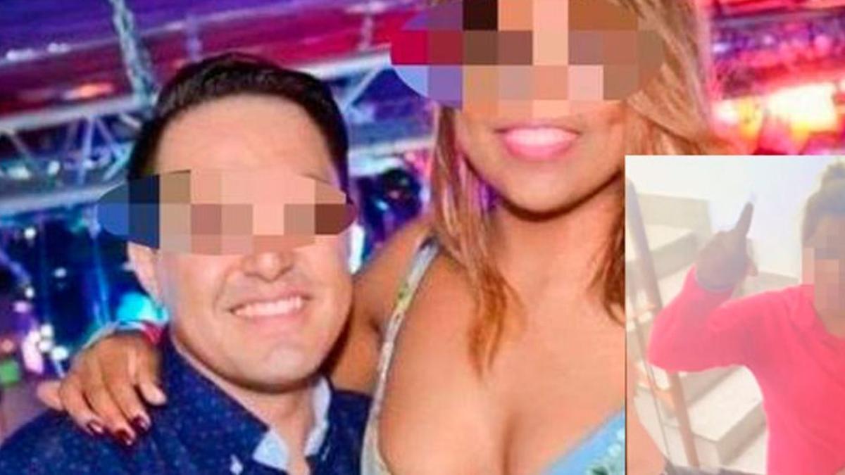 Esteban y Sofía, en una imagen de sus redes; en pequeño, fotograma del vídeo que ella asegura que demuestra que la muerte fue accidental.