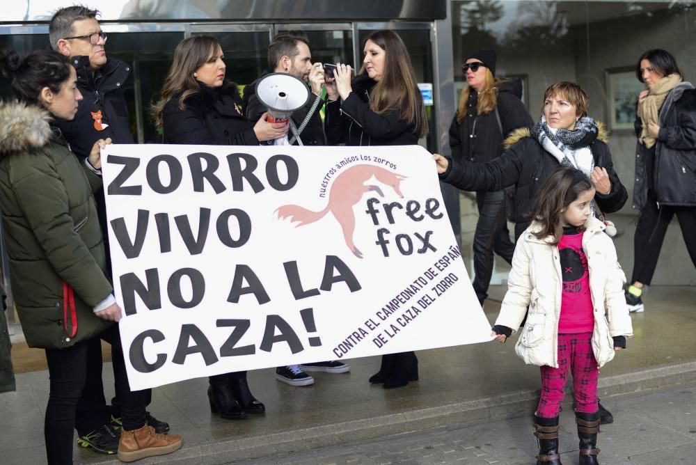 Protesta en A Coruña contra la caza de zorros