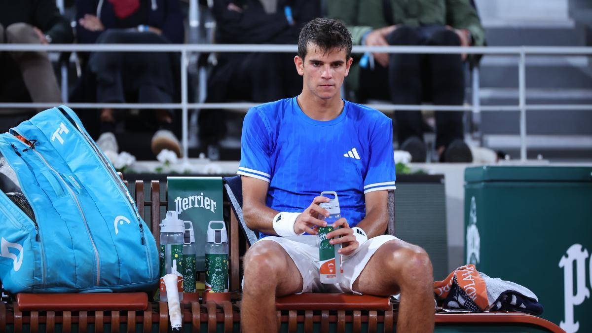 Jódar durante el partido con Zverev