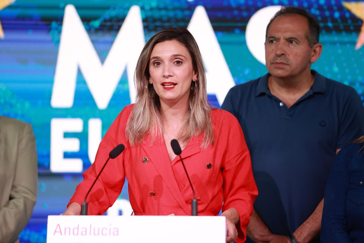 En la sede socialista de San Vicente fue la diputada María Márquez quien salió a valorar los resultados.