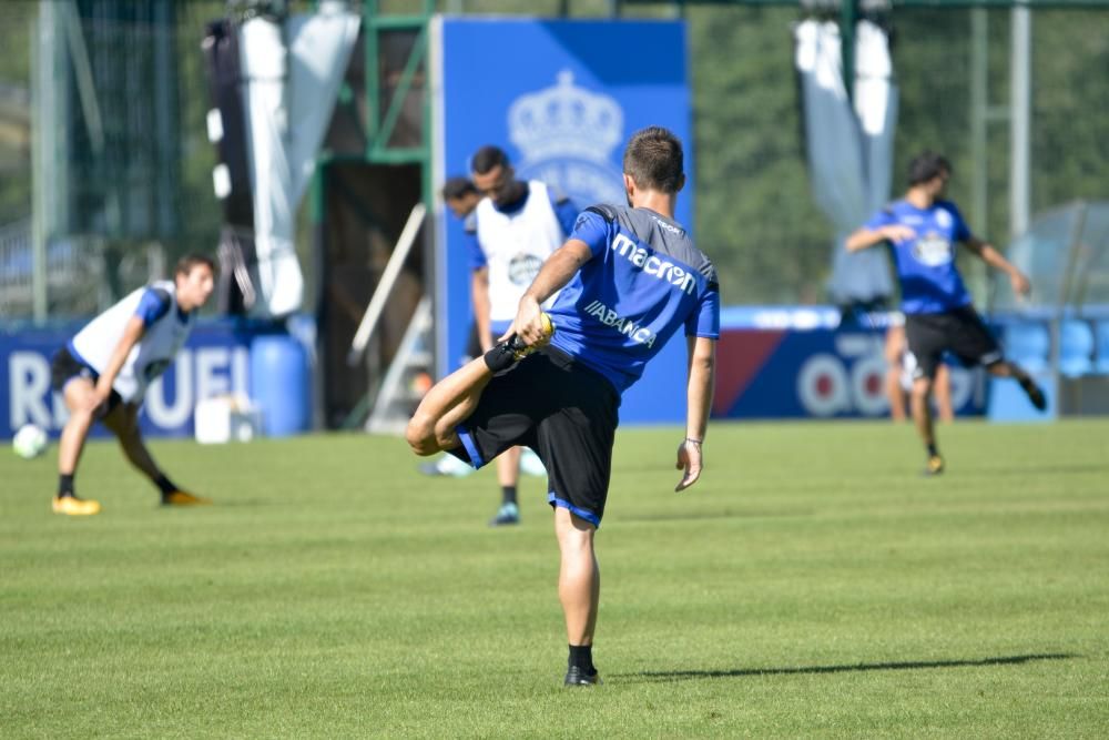 Entrenamiento en la ciudad deportiva de Abegondo el 16 de agosto de 2017.