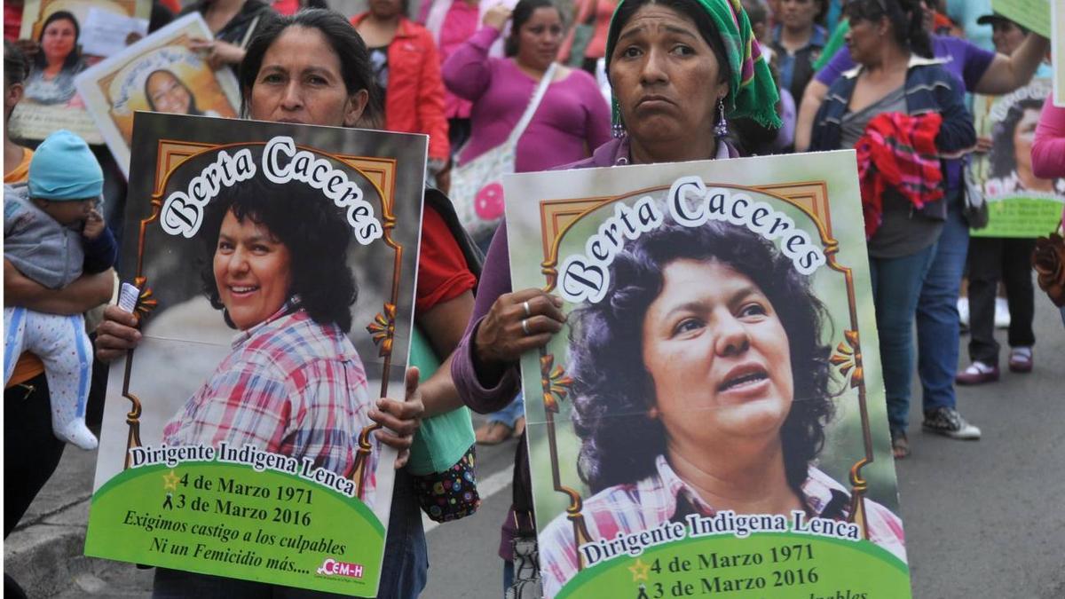 Protesta en Honduras por el asesinato de Berta Cáceres.