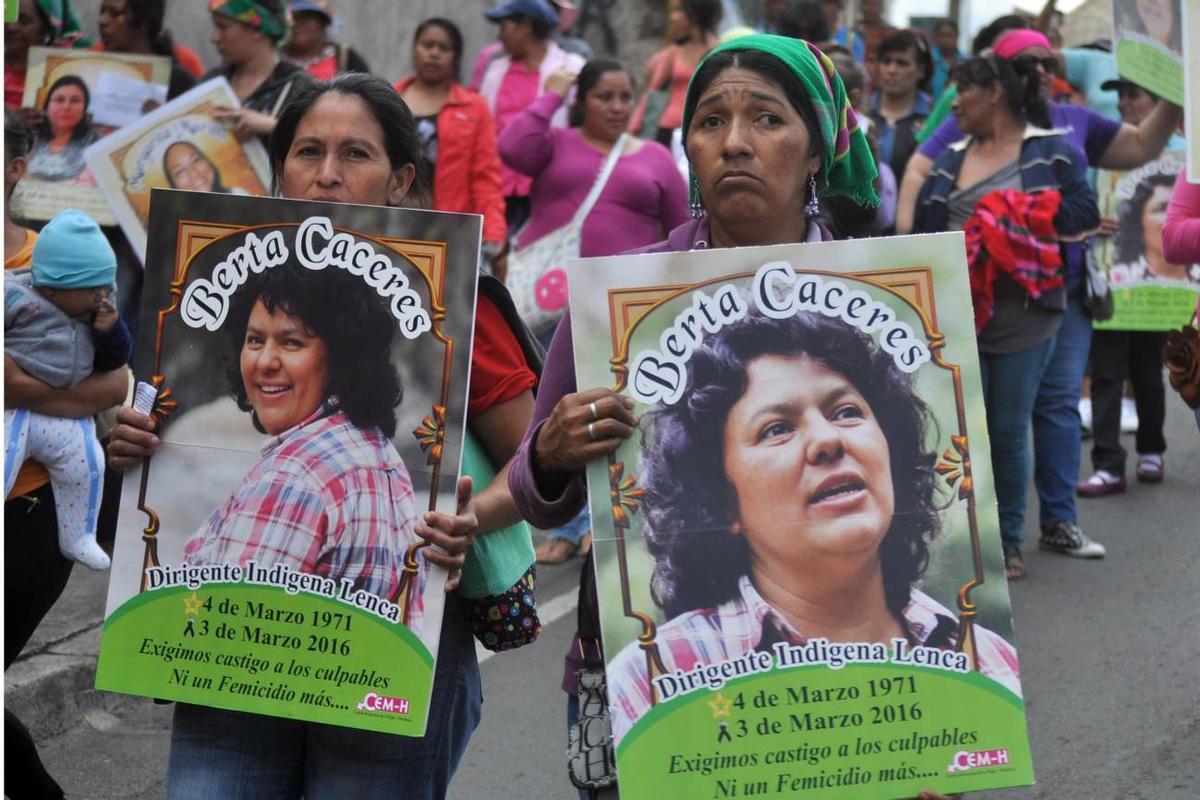 Protesta en Honduras por el asesinato de Berta Cáceres.