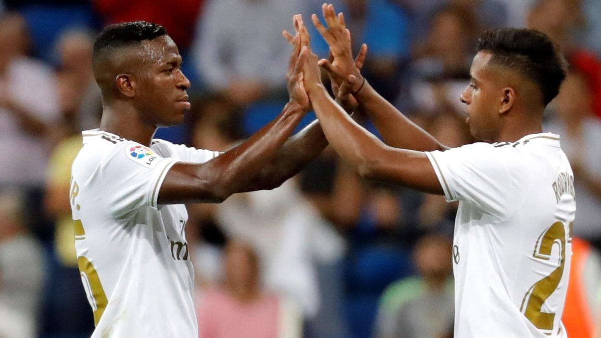 Vinicius y Rodrygo en un Real Madrid-Osasuna en 2019.