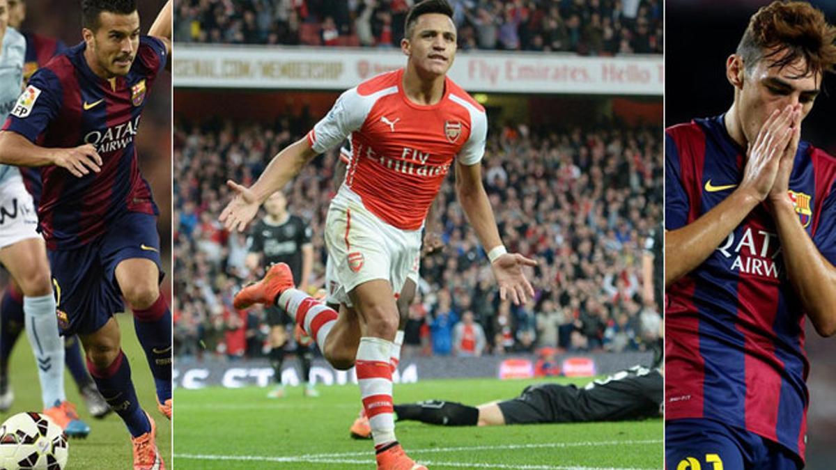 Alexis Sánchez junto a Pedro y Munir