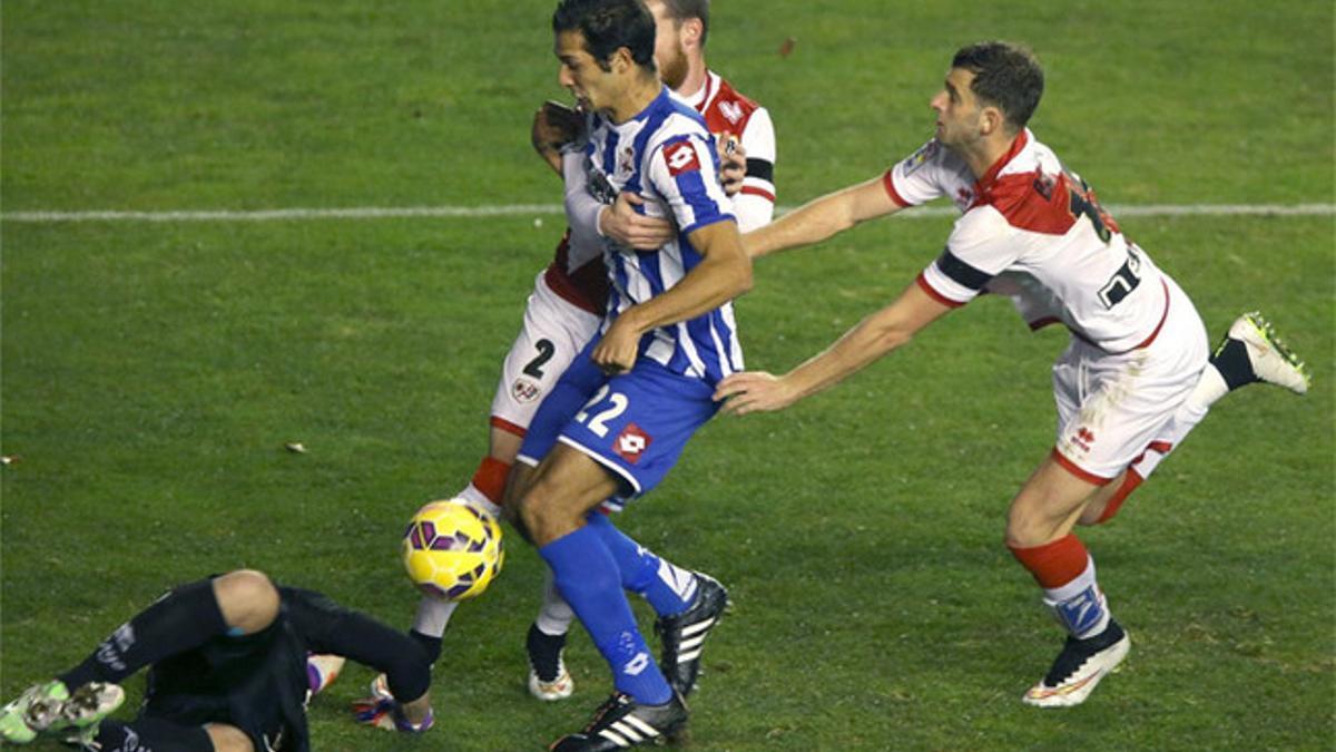 Borges, en la acción del 0-1 en Vallecas