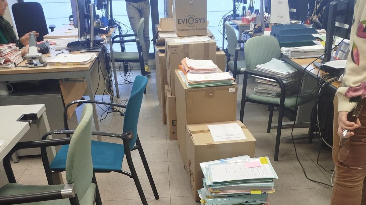 Caos en la oficina judicial de Gijón cuando entró en funcionamiento el pasado 23 de marzo.