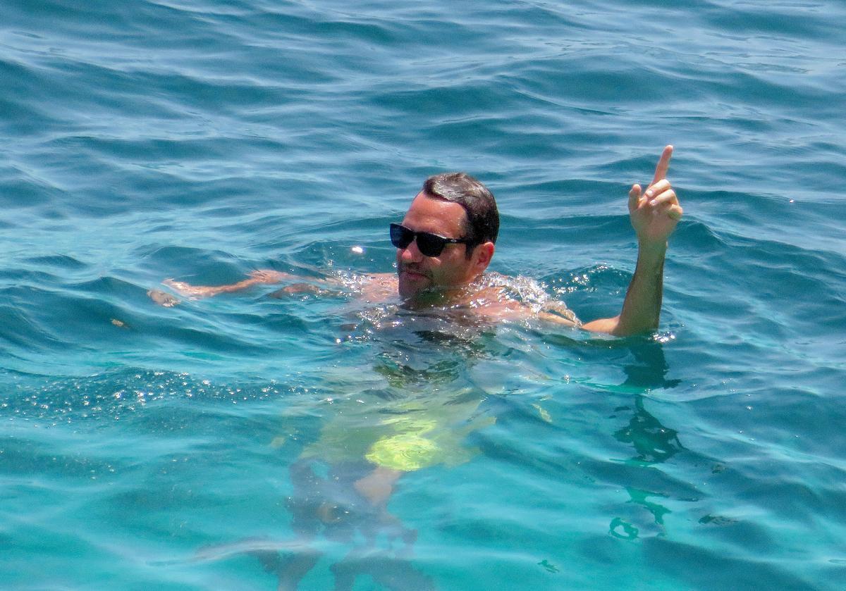 Roger Federer en las aguas de Mallorca.