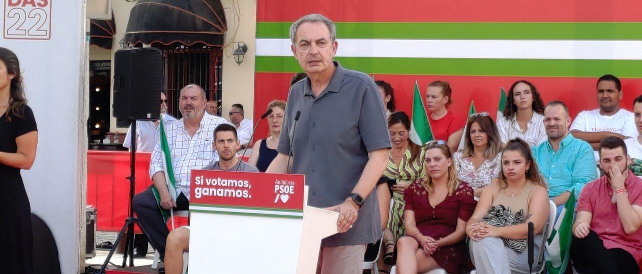 José Luis Rodríguez Zapatero, durante el mitin de Vélez-Málaga.