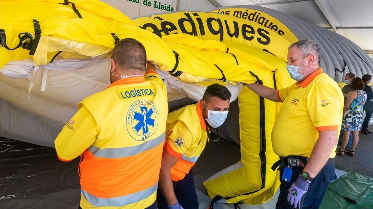 Carpa auxiliar del CUAP de Prat de la Riba, en Lleida