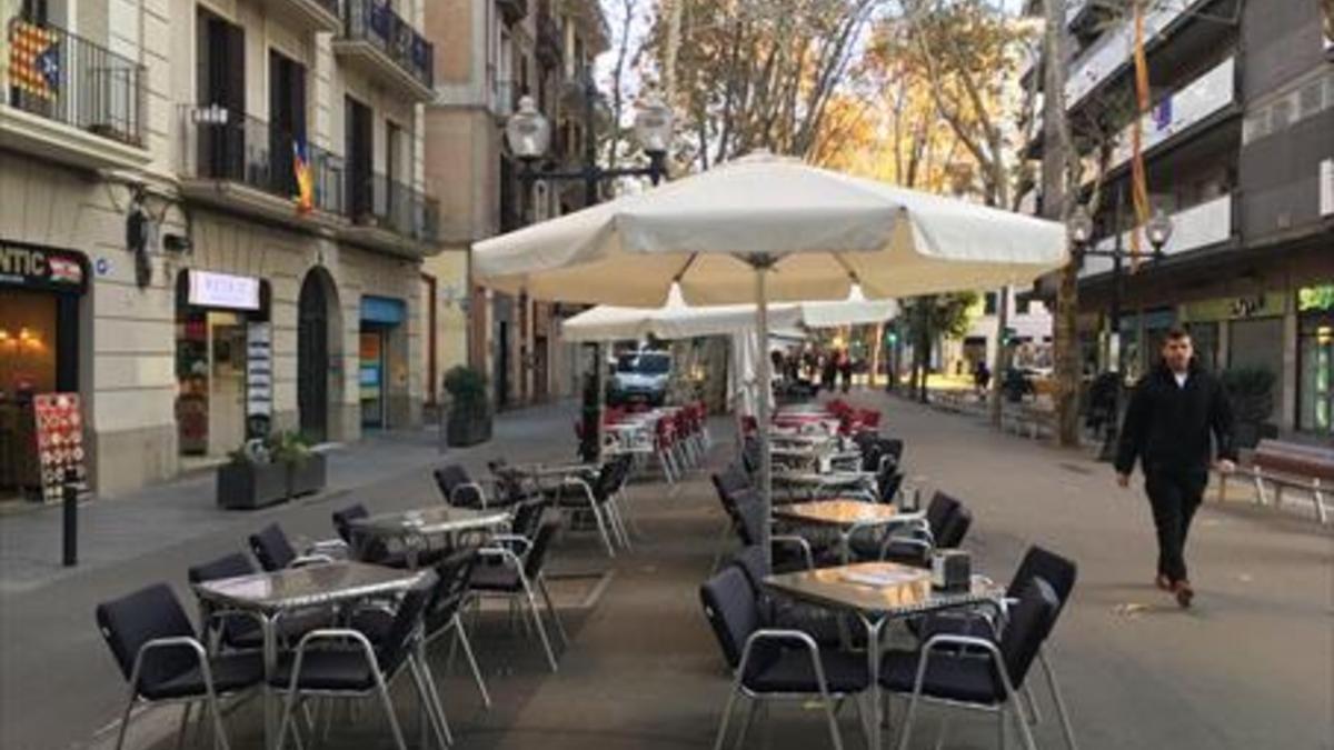 Terrazas en la rambla del Poblenou