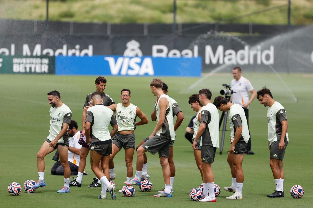 El Madrid, durante un entrenamiento