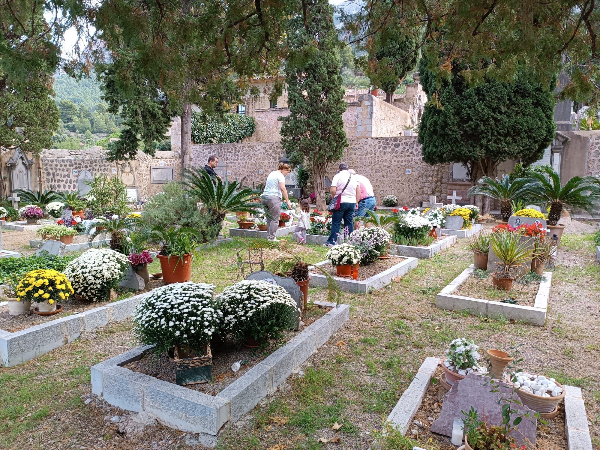 Miles de personas acuden a los cementerios de la Part Forana para honrar a sus difuntos, en imágenes