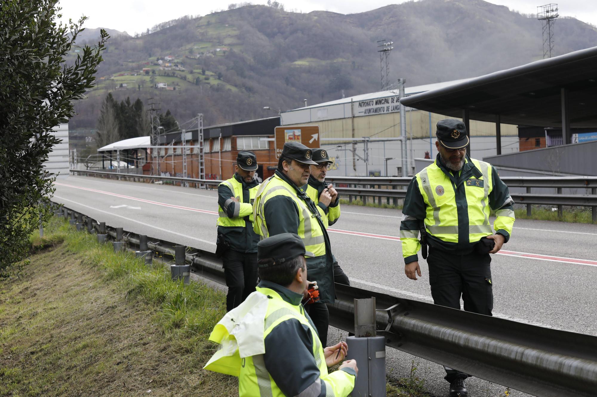 11-03-2024. Langreo. Recreación accidente mortal de tráfico en el corredor del Nalón