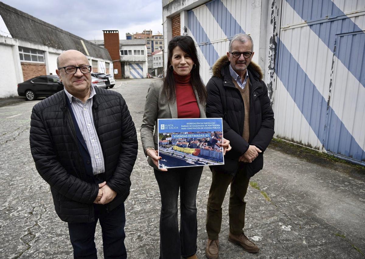 La conselleira anunció el proyecto para construir vivienda pública en el parque de maquinaria.