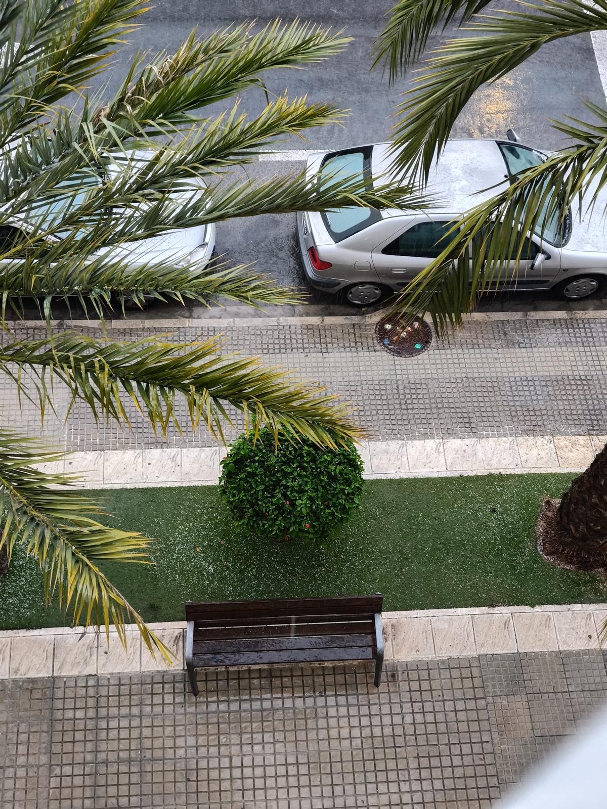 Las precipitaciones caídas en La Marina este martes por la tarde.