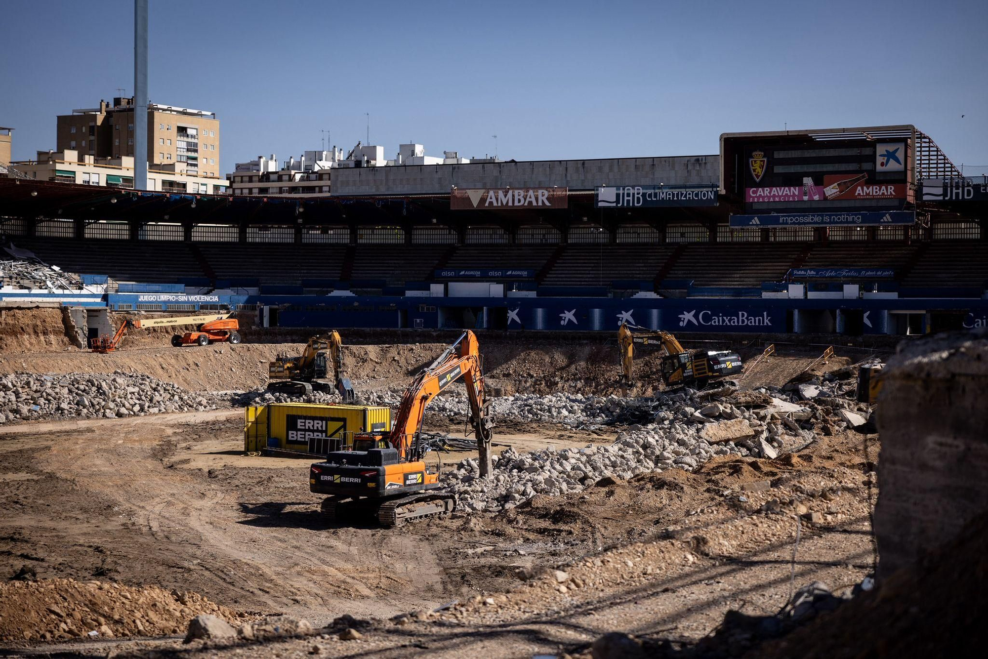 En imágenes | Visita a las obras de La Romareda cuando se cumple un año del inicio de los trabajos