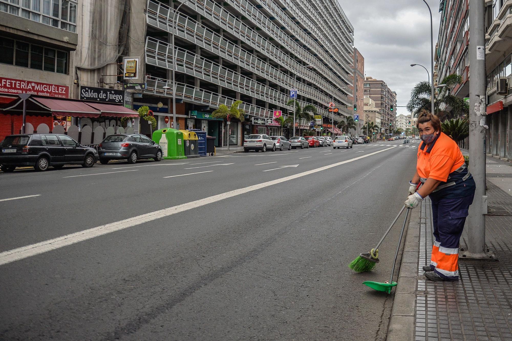 Así de vacía amaneció Las Palmas de Gran Canaria este 2021