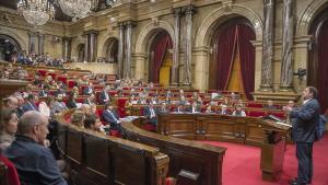 El salón de plenos del Parlament.