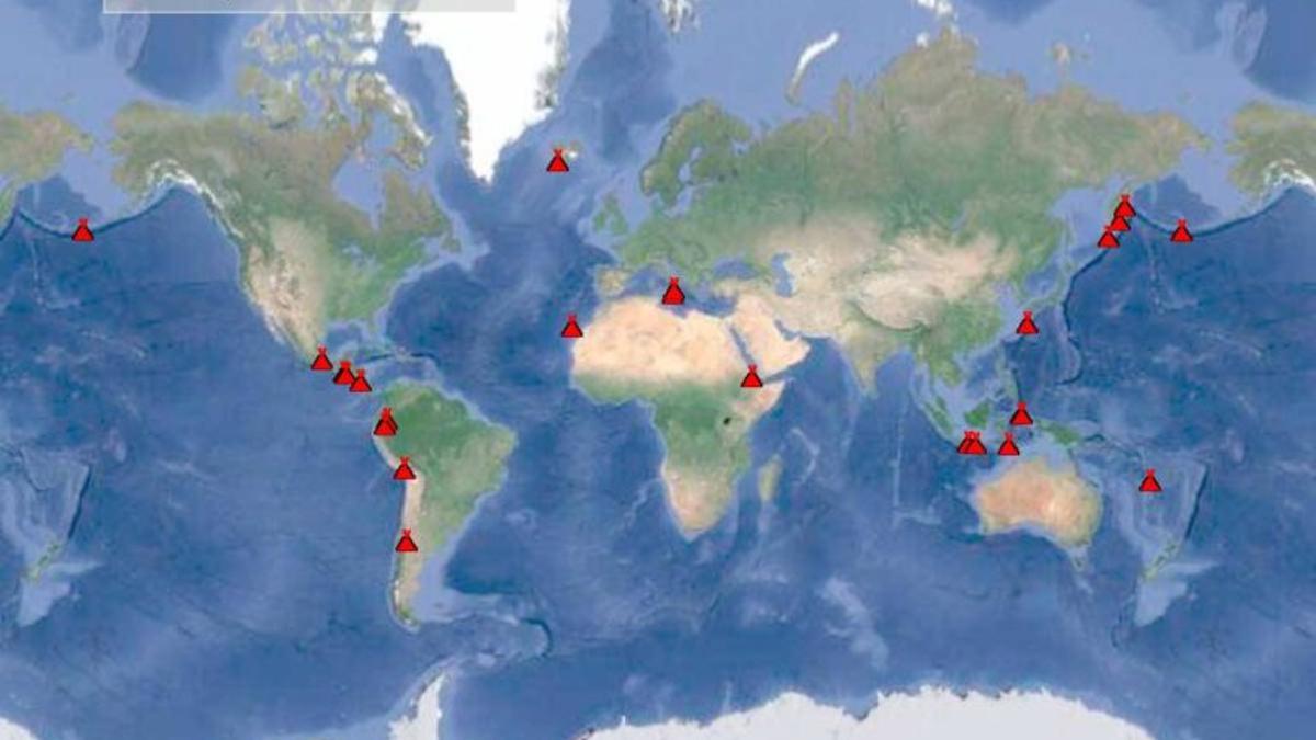 Medio centenar de volcanes están en erupción en el mundo