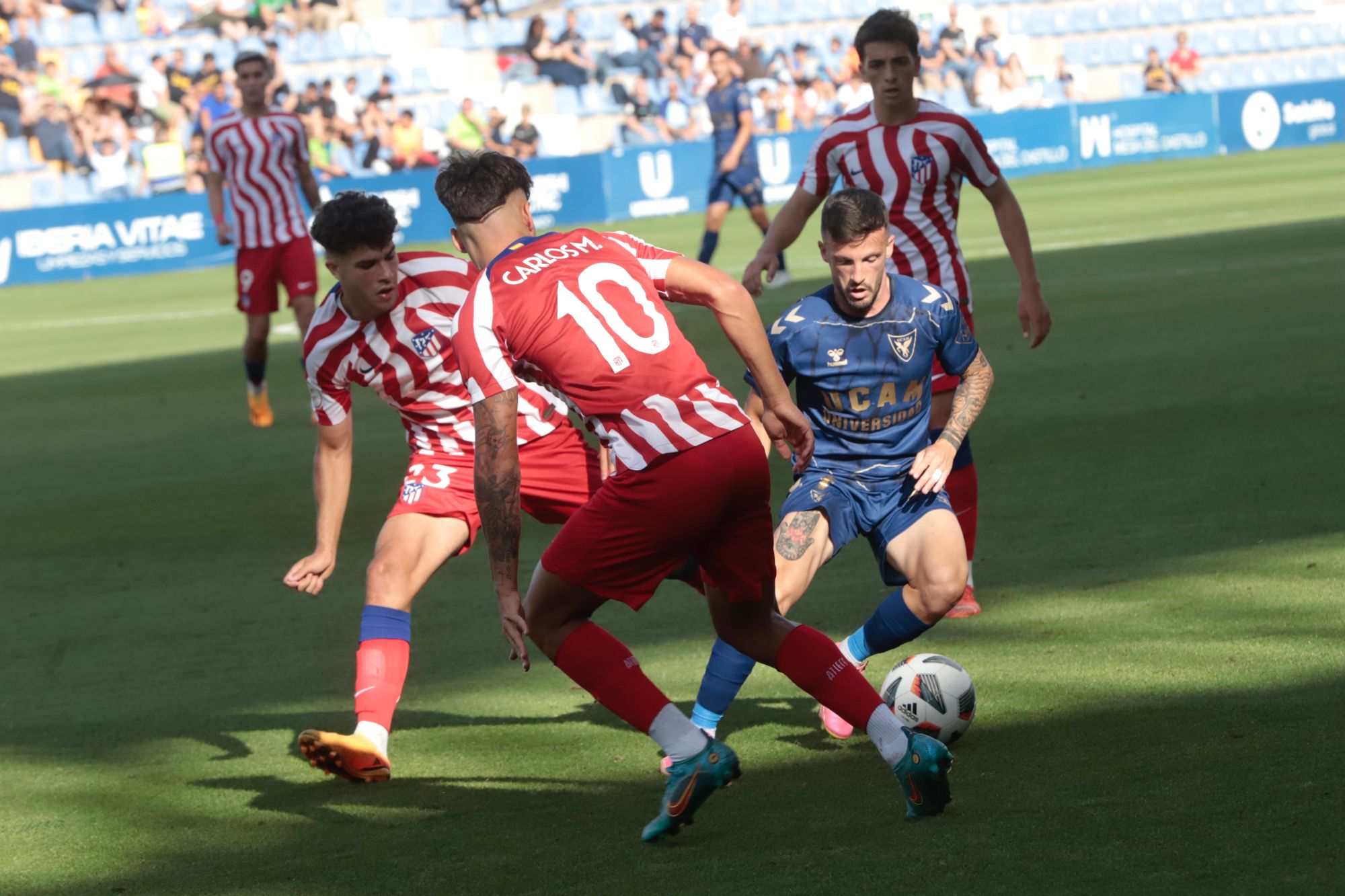 UCAM Murcia-Atlético de Madrid B: Empate en la ida de la final por el ascenso a 1ªRFEF